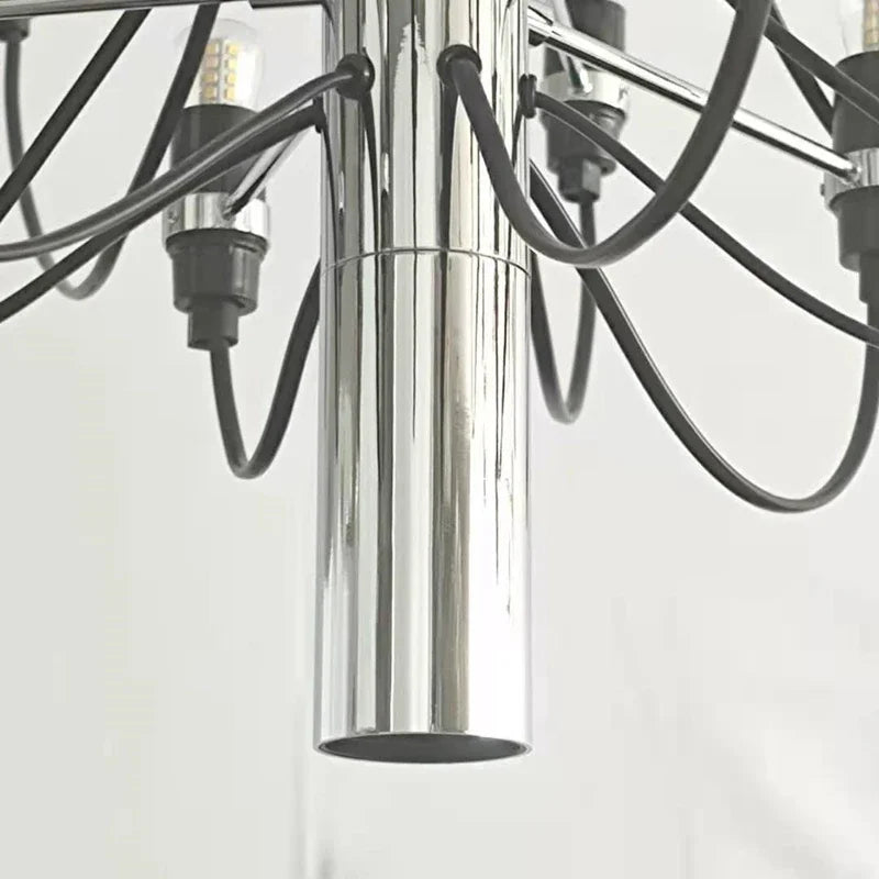 EleganceMax LED-ljuskrona - 50 lamphuvuden guld-silver pendellampa