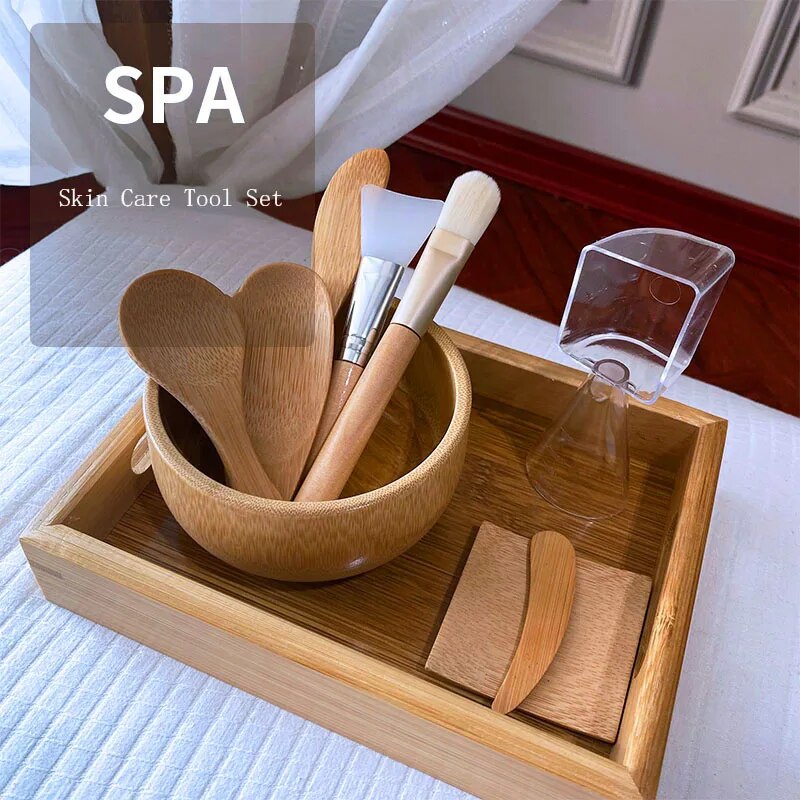 SkandiShop Japanese-style SPA Wooden Bamboo Skin Care Set