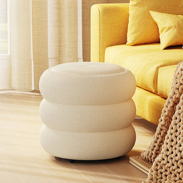 CozyCloud Lamb Wool Low Stool