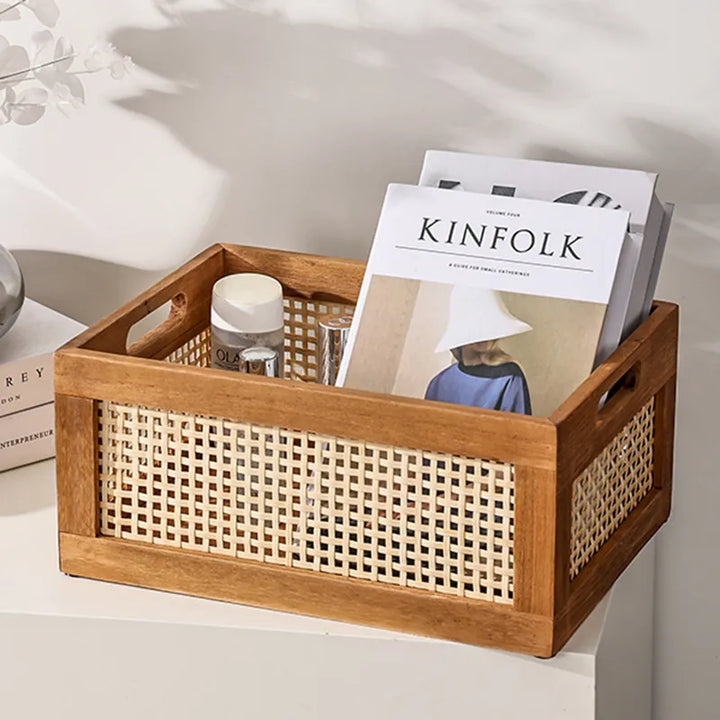 SkandiShop Desktop Solid Wood Storage Box Retro