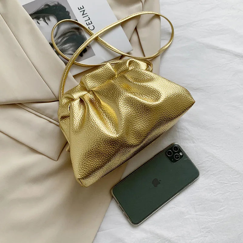 Small Luxury Leather Cloud Evening Bag