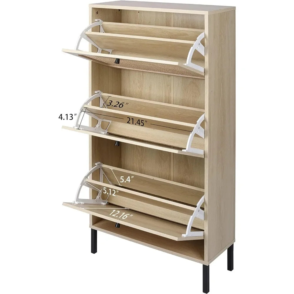 NaturaRattan 3-Tier Shoe Cabinet