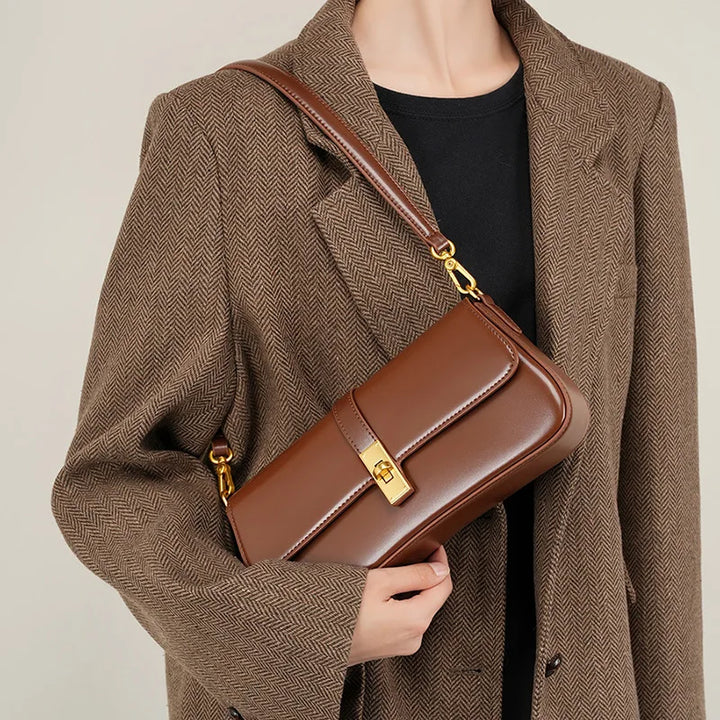 YANATARI Vintage Cowhide Genuine Leather Handbag