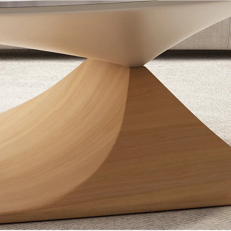 OpulentAura White Wood Coffee Table