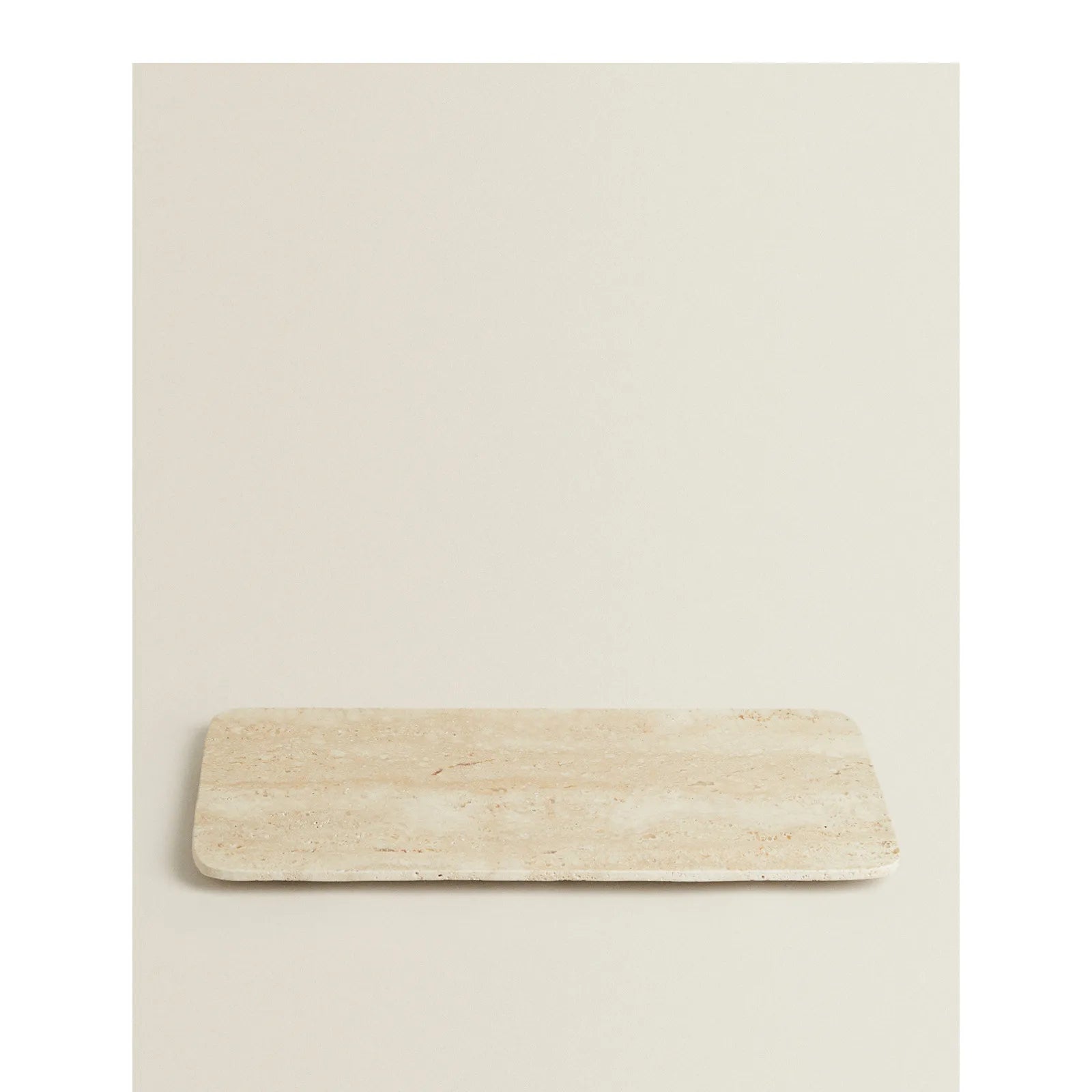 SkandiShop 30x20x1CM Vintage Beige Travertine Natural Marble Stone Tray Rectangle Household Storage Flat Accessories