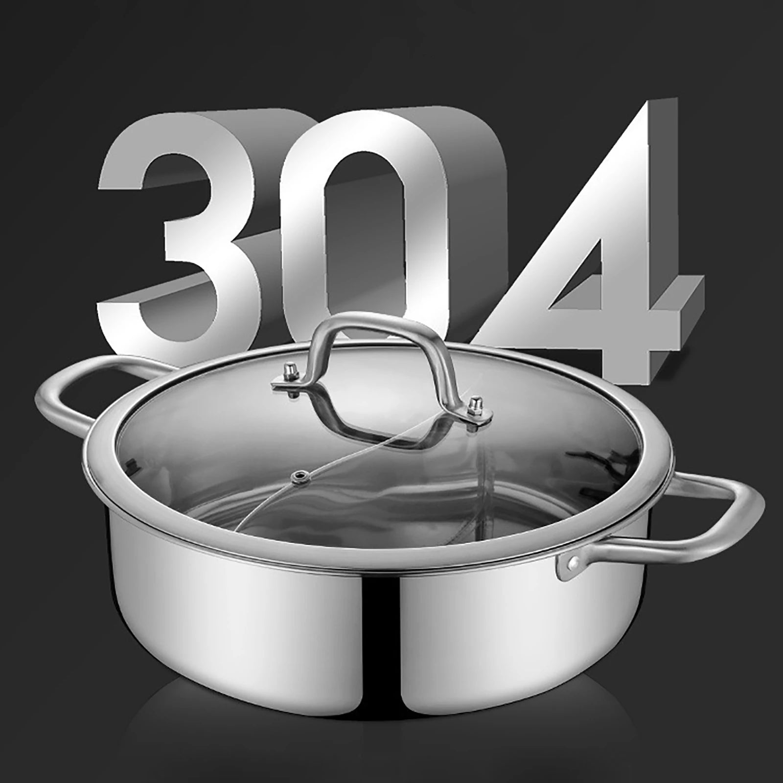 DualFlavors 304 Stainless Steel Shabu Shabu Hot Pot