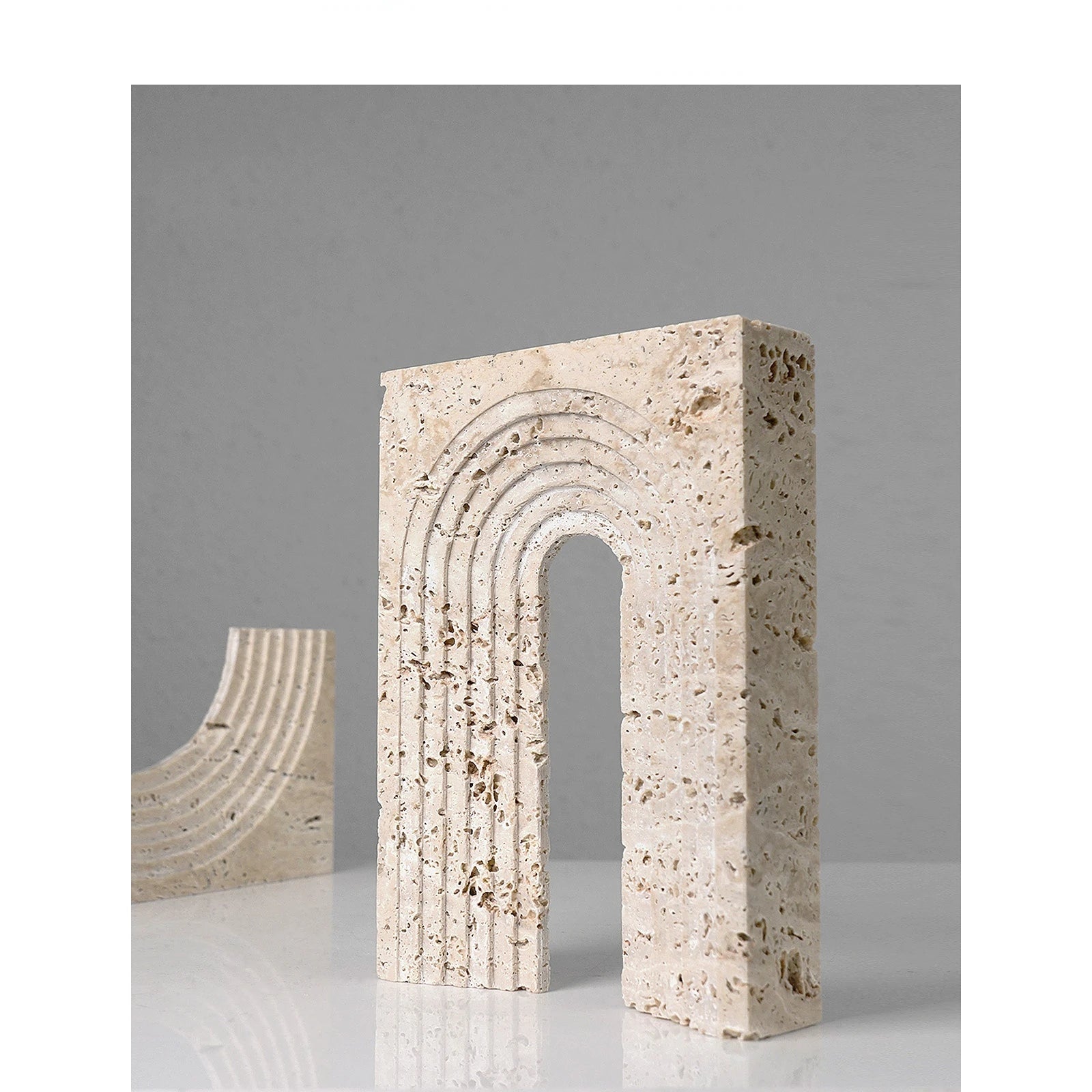 Travertine Carved Pattern Craft Geometric Ornaments