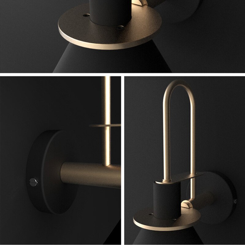 SkandiShop Modern Wall Lamp Industrial Iron Wall Lamps For Living Room Bedroom Nordic Bedside Wall Light E27