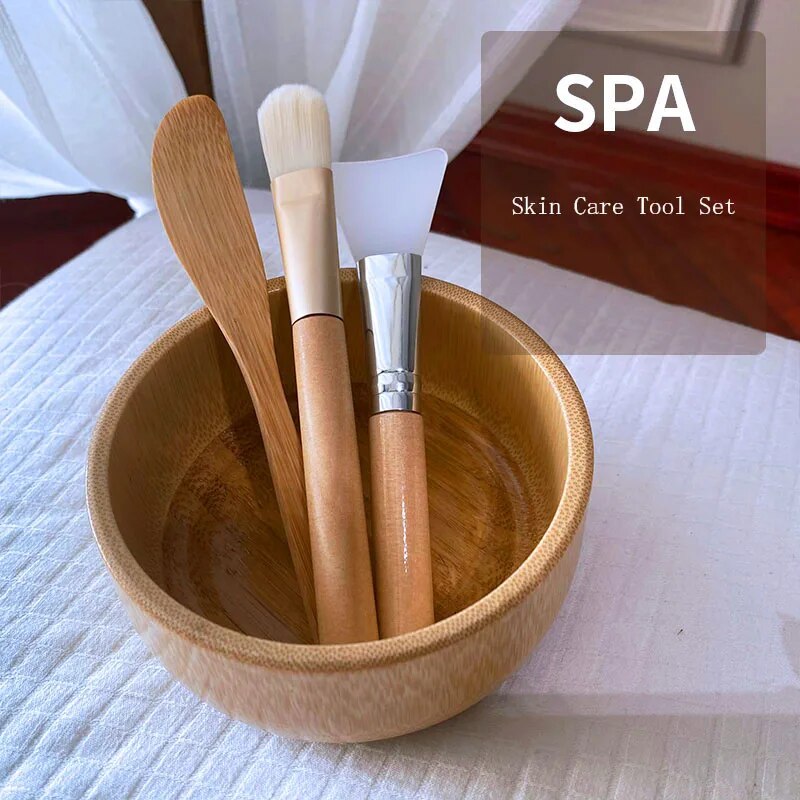 SkandiShop Japanese-style SPA Wooden Bamboo Skin Care Set