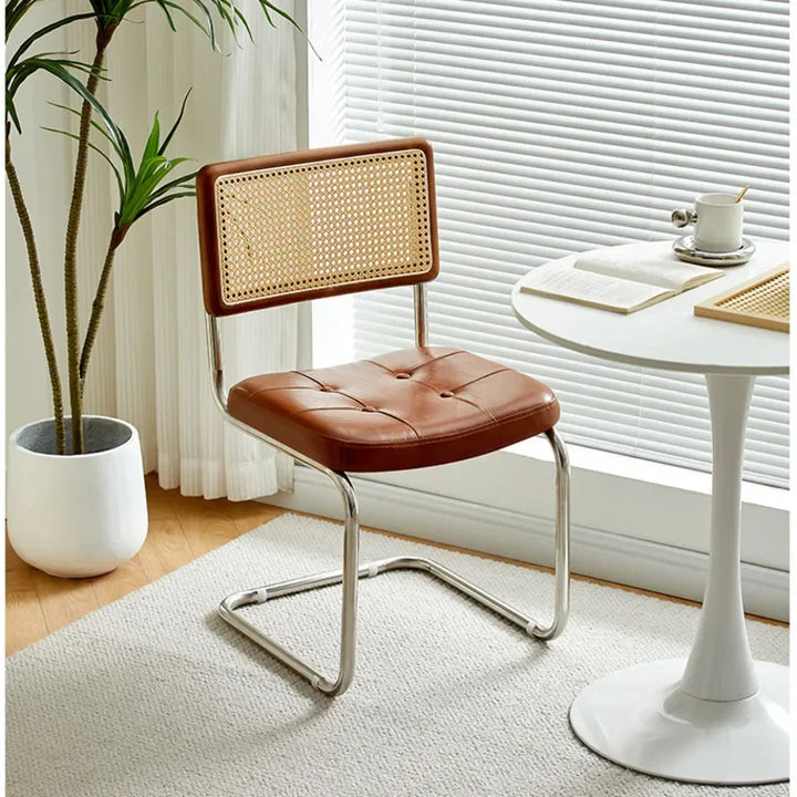 Nordic Luxe Solid Wood & Rattan Dining Chair