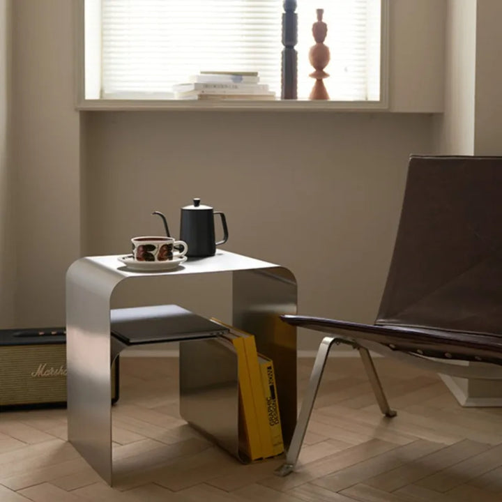 Vintage Stainless Steel Side Table