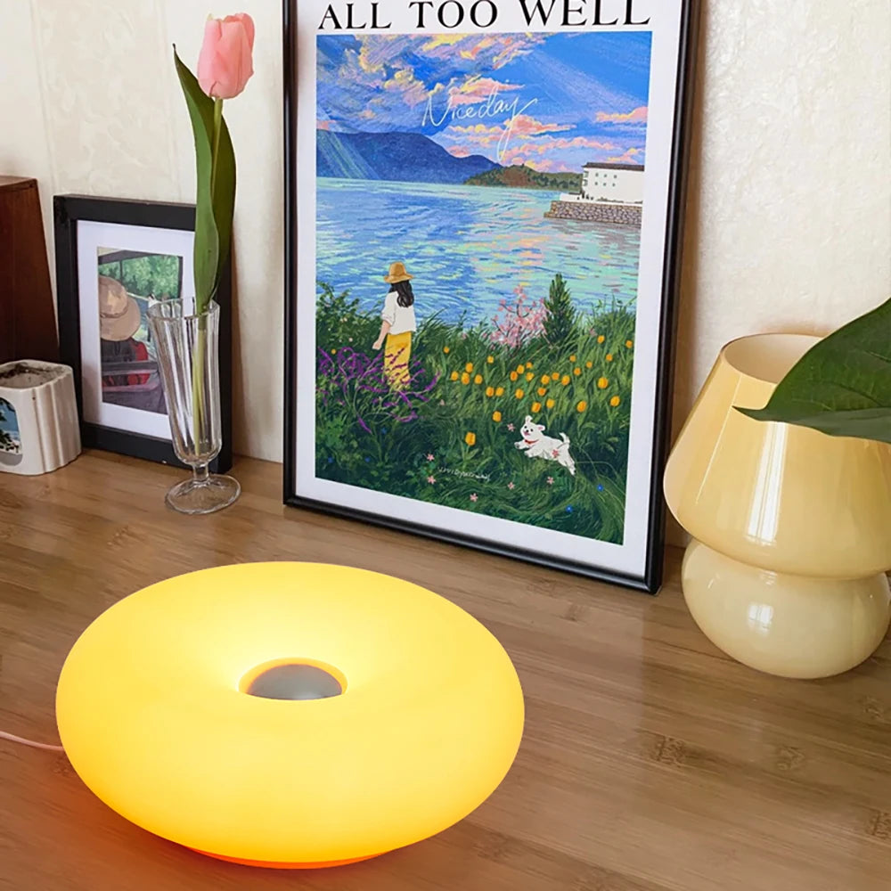 Bauhaus Donut Bedside Lamp with USB Plug