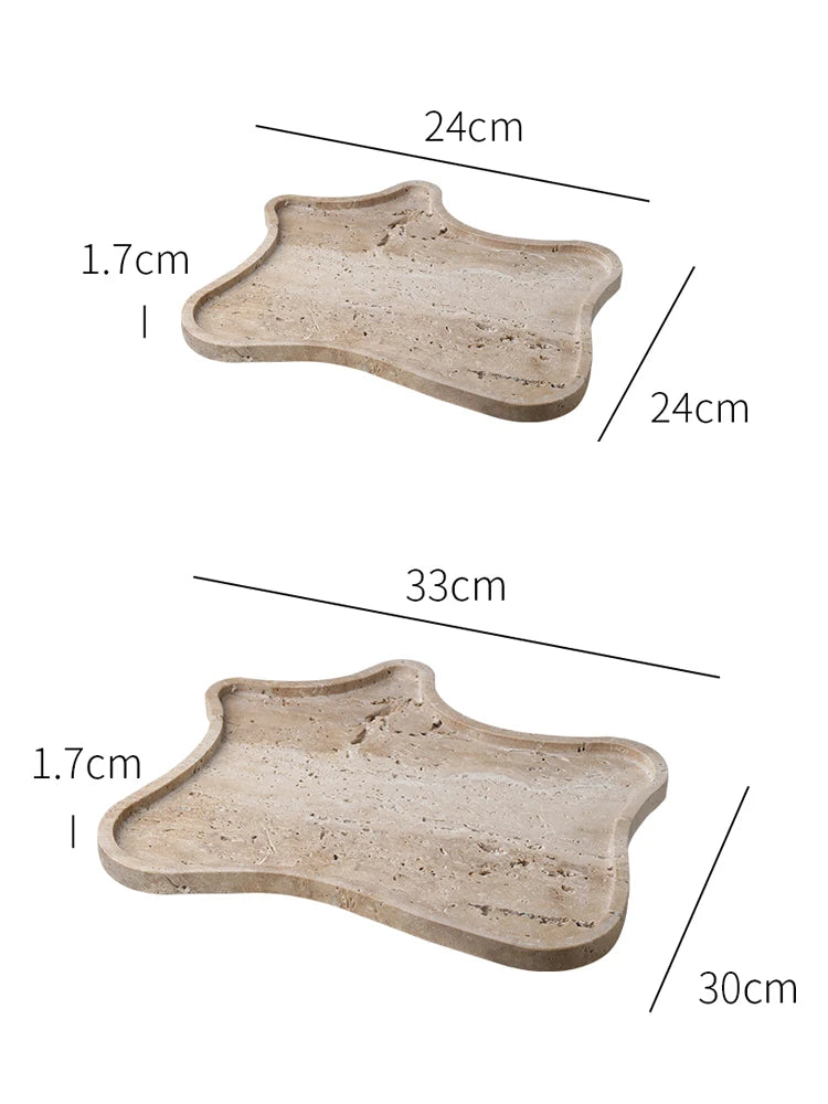 SkandiShop Vintage Travertine Stone Tray,