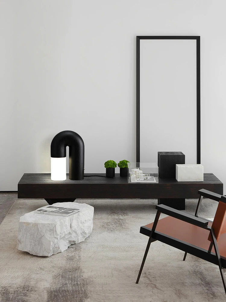 Retro Ash Wood & Acrylic Dimmable Table Lamp