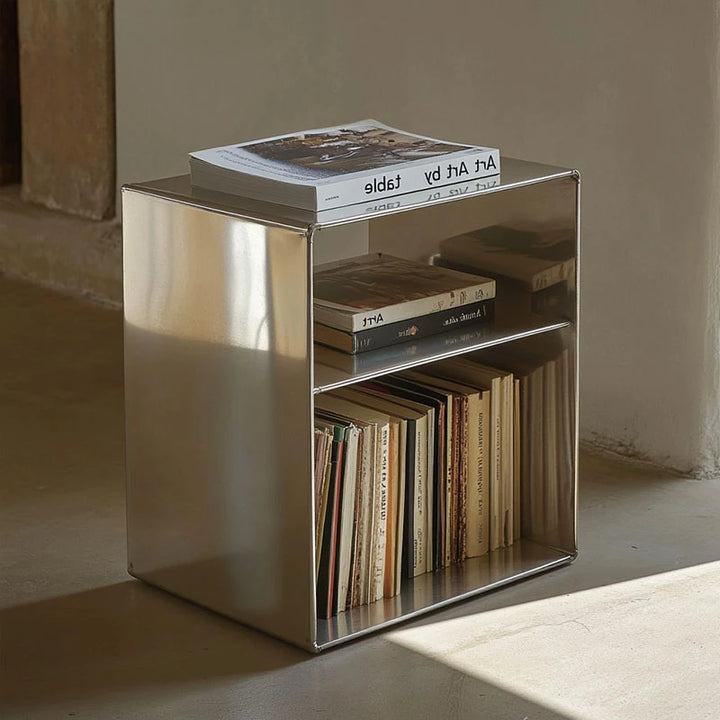 VintageSteel Side Table – Timeless Elegance & Practical Storage