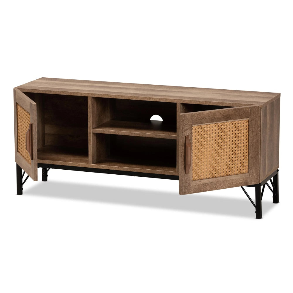 SkandiShop Rattan TV stand