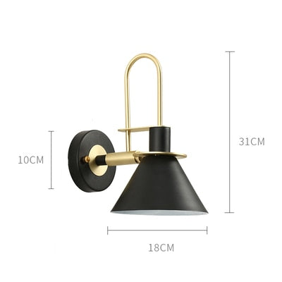 SkandiShop Modern Wall Lamp Industrial Iron Wall Lamps For Living Room Bedroom Nordic Bedside Wall Light E27