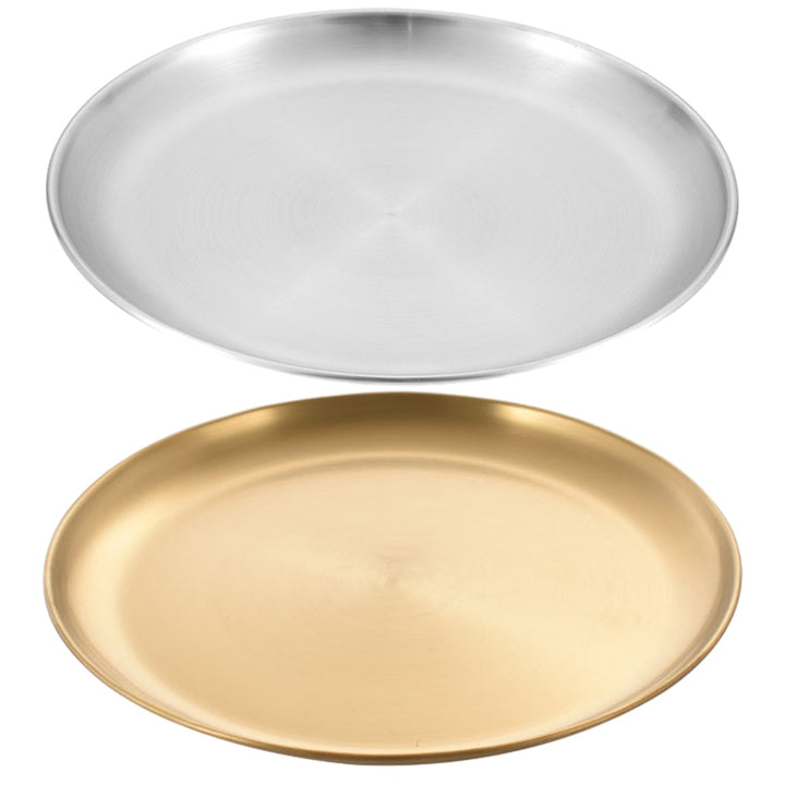 SkandiShop 304 Stainless Steel Dinner Plates Silver/Gold