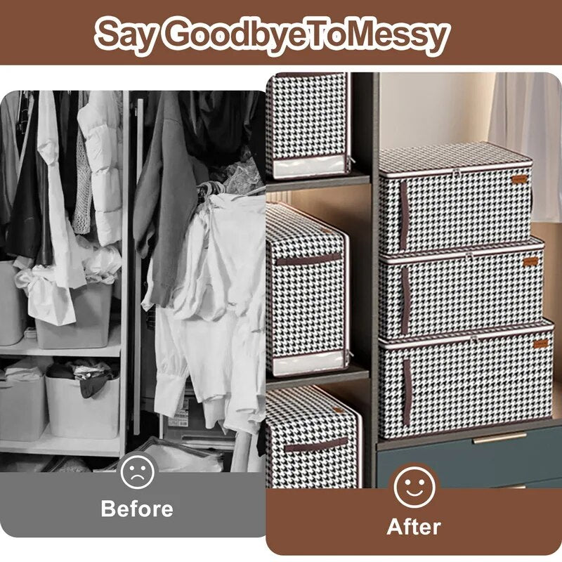 SkandiShop Checker Quilt Förvaringslåda Dammtät