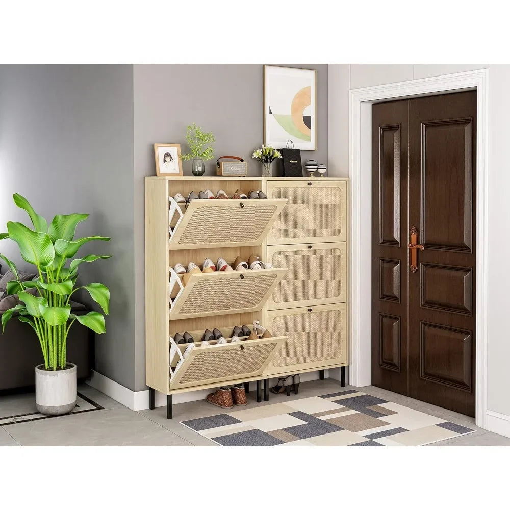 NaturaRattan 3-Tier Shoe Cabinet