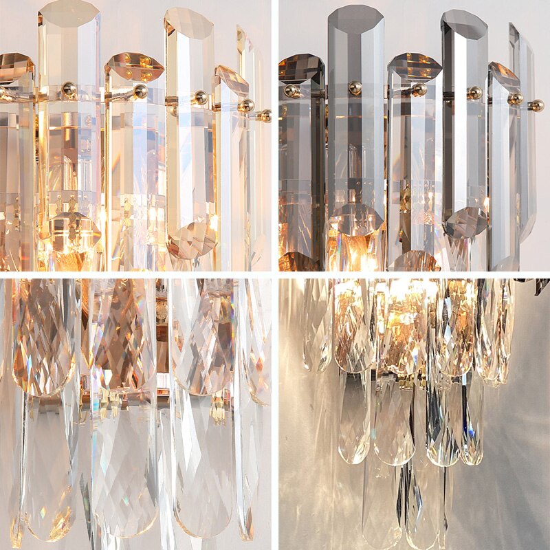 SkandiShop Modern Minimalist Light Luxury Crystal Glass Rod Wall Lamp