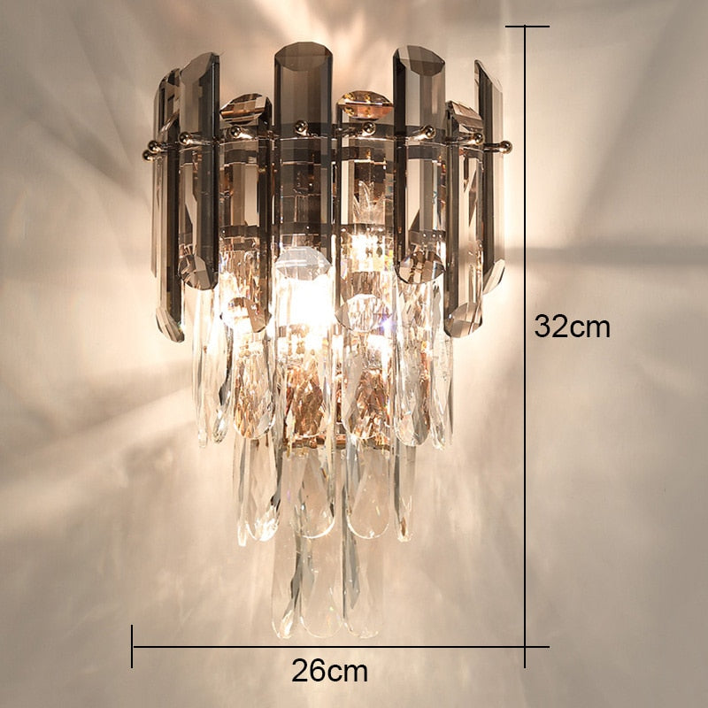 SkandiShop Modern Minimalist Light Luxury Crystal Glass Rod Wall Lamp