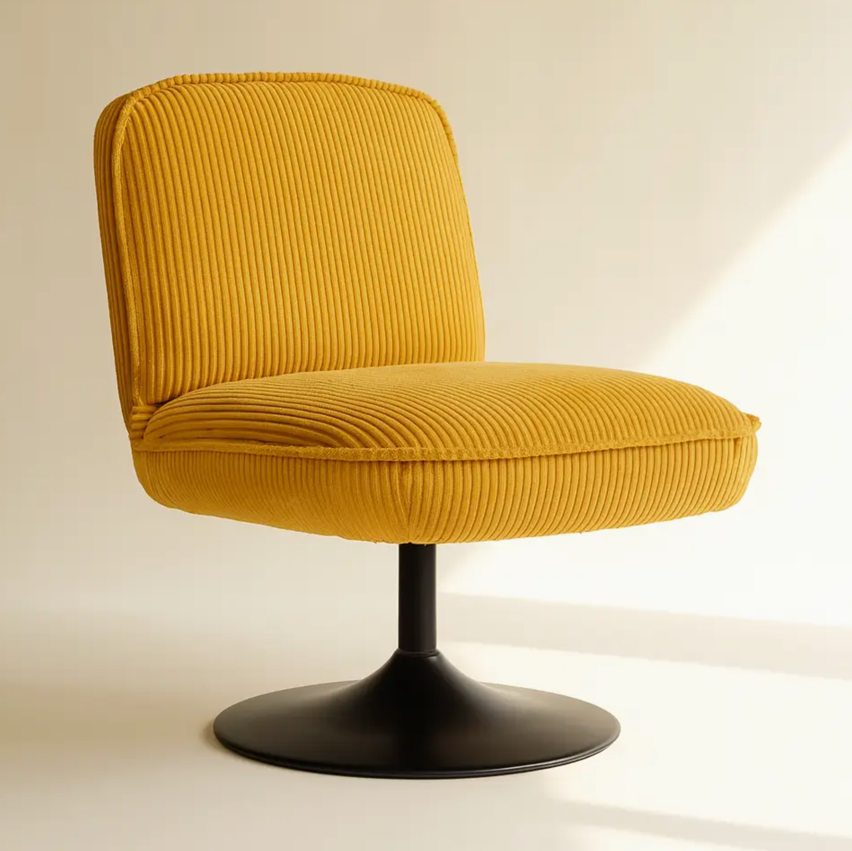 Corduroy Swivel Armchair – Saffron