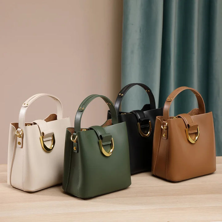 Luxe Cowskin Leather Bucket Tote