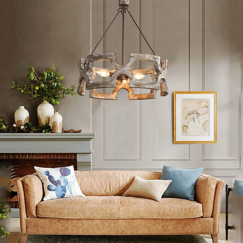 Creative American Rural Wood Chandelier