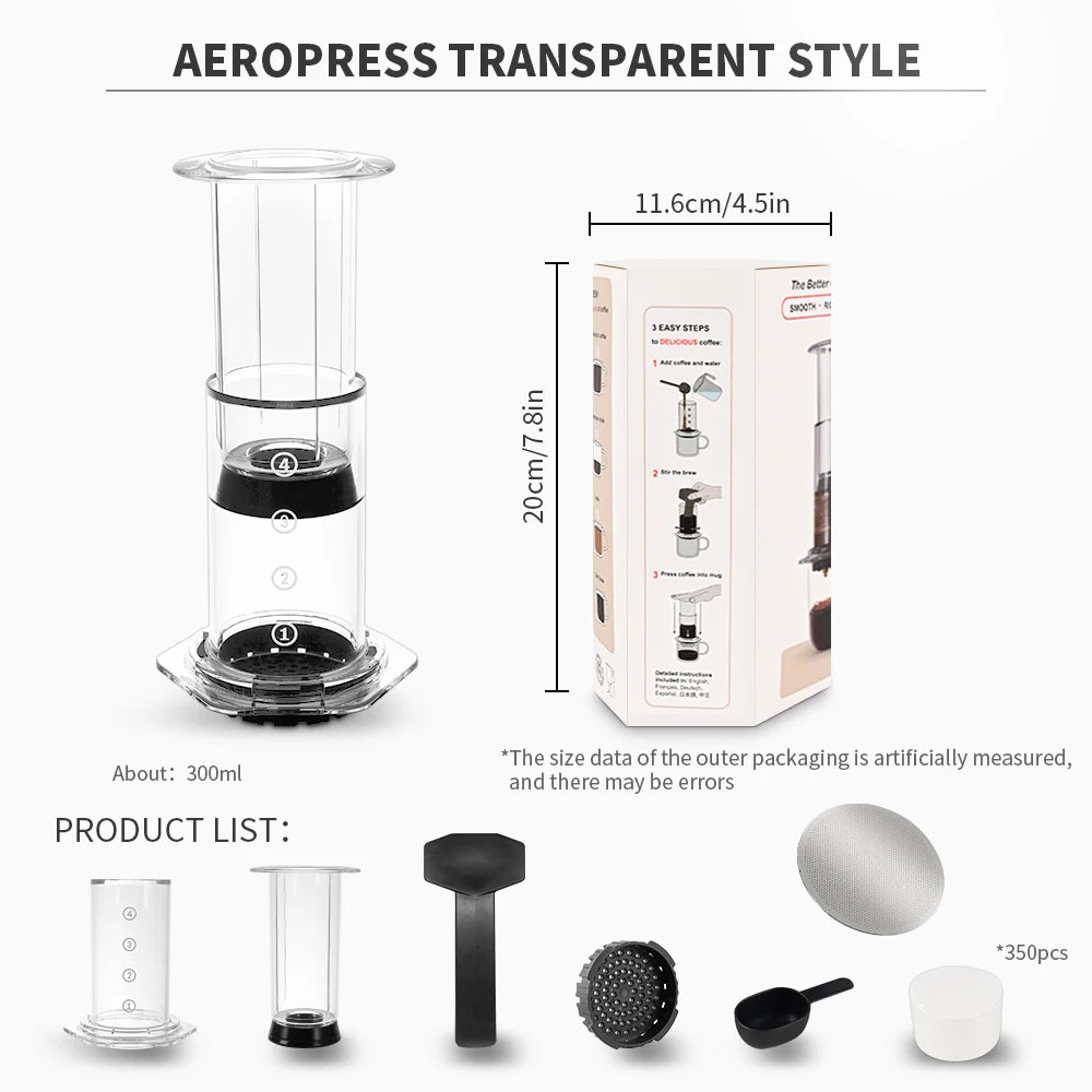 SkandiShop Transparent Portable French Press Coffee Maker