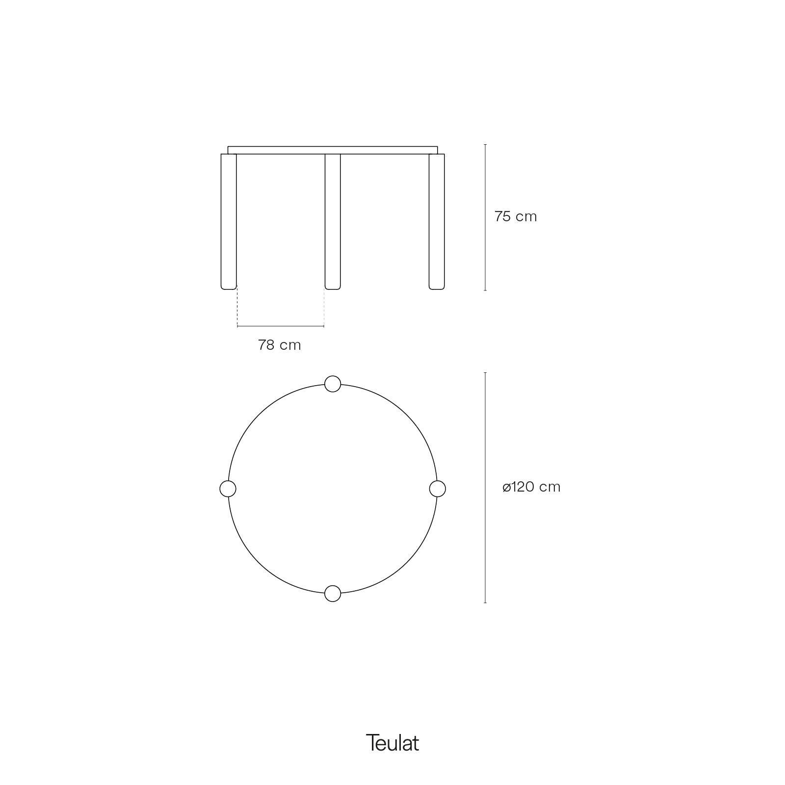 Round Table. Atlas 120Cm Black