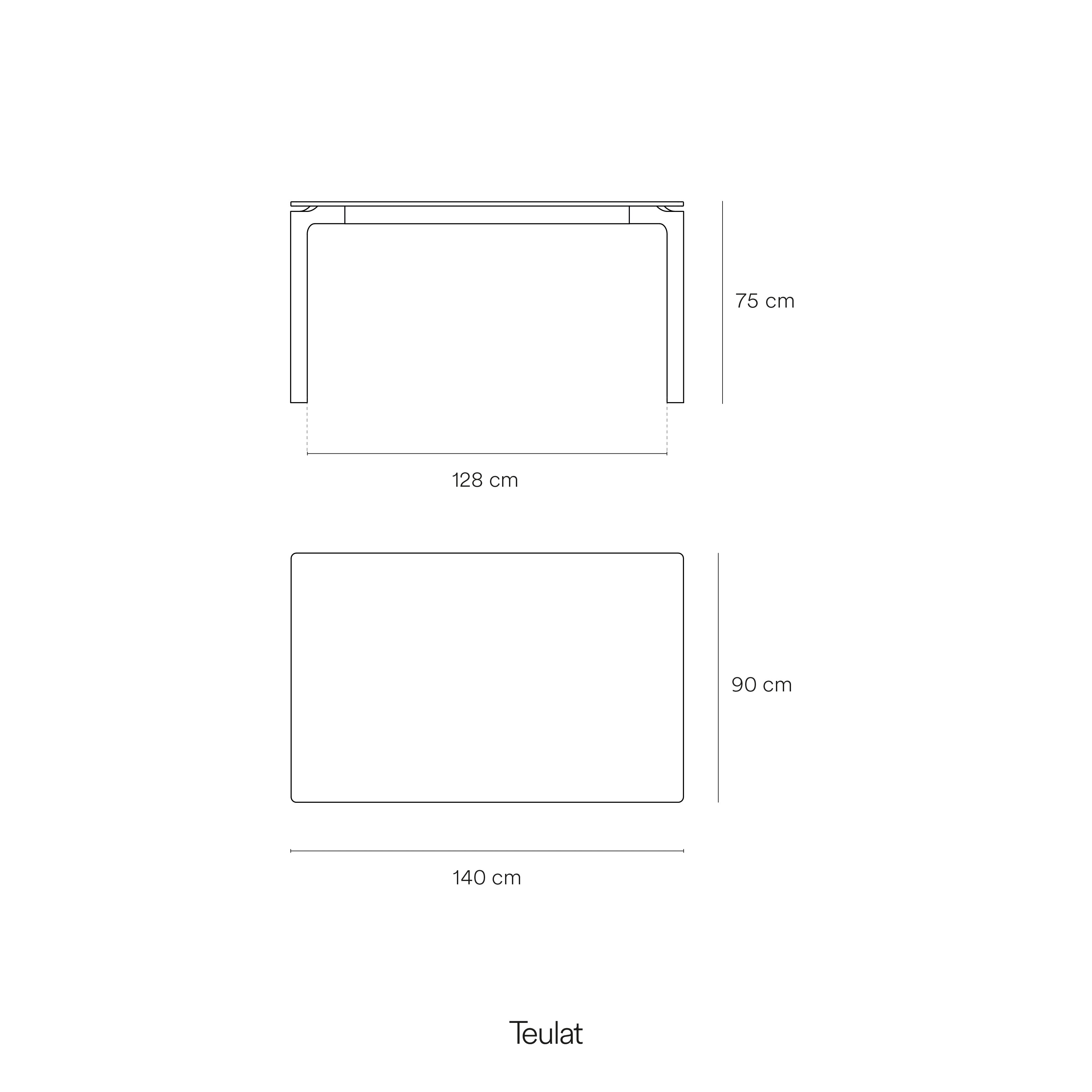 Rect. Table Nicola 140Cm Black