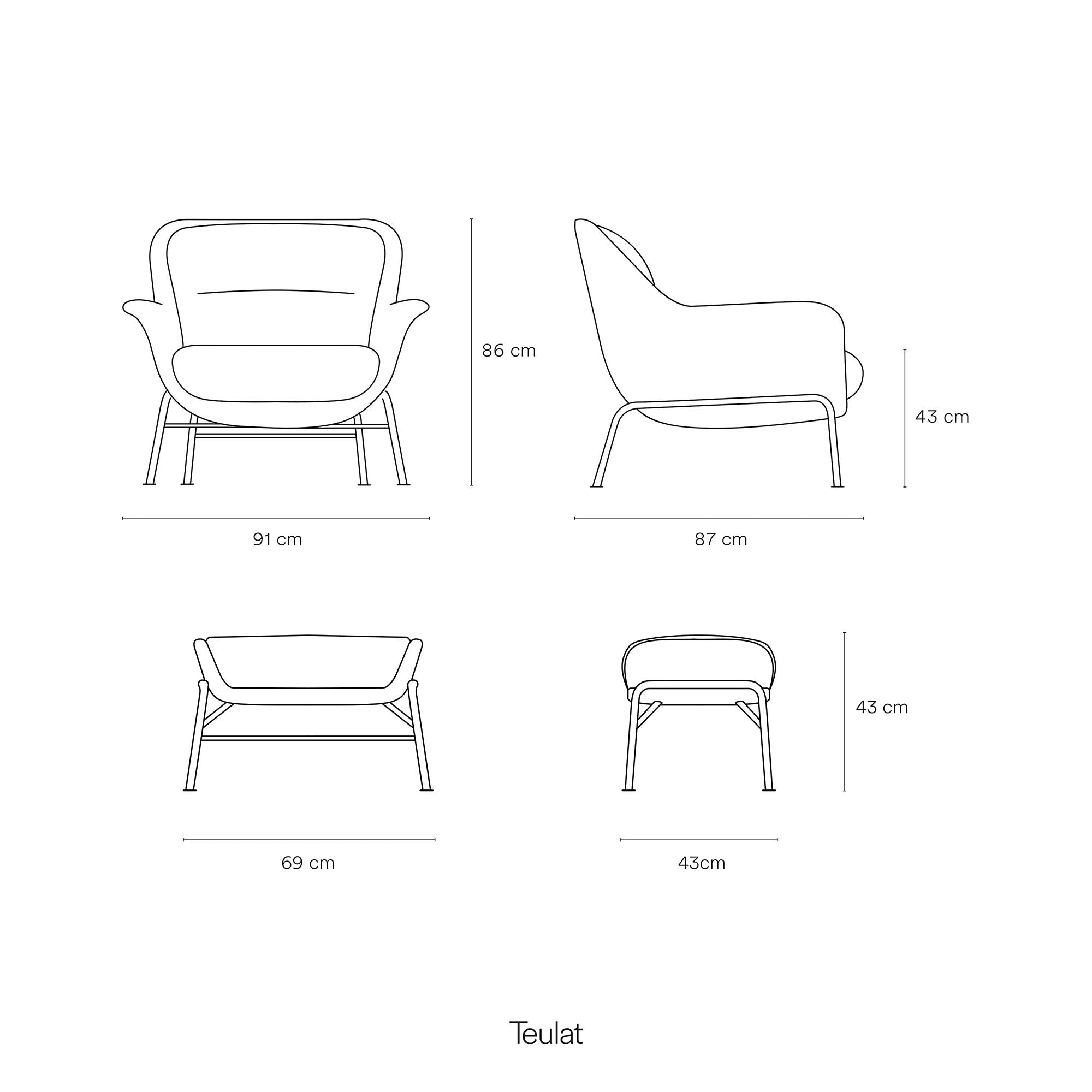 Armchair Sadira Mustard (1 Piece Per Box)Ox