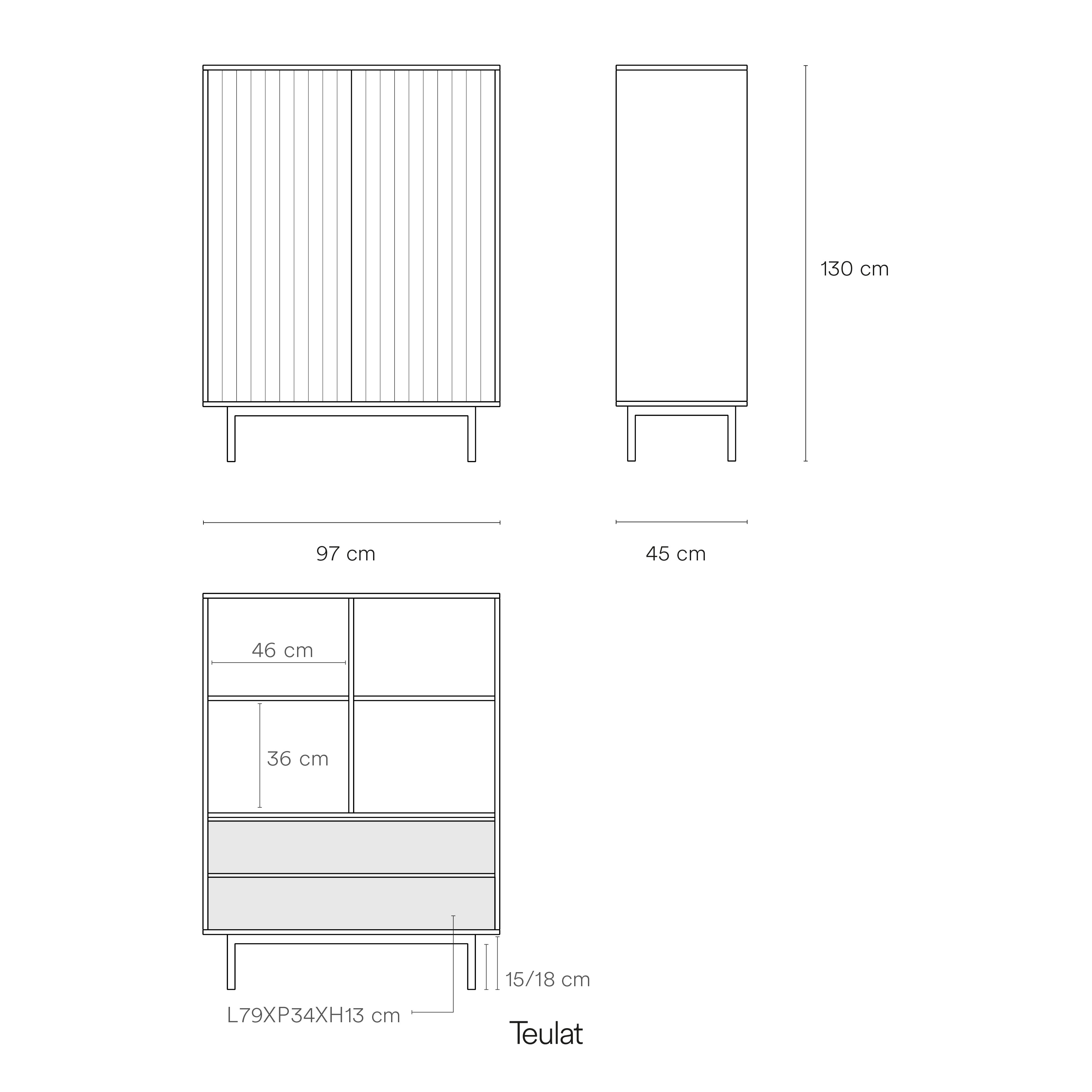 Occasional Cabinet Sierra 2D/2Inner Drawers Light