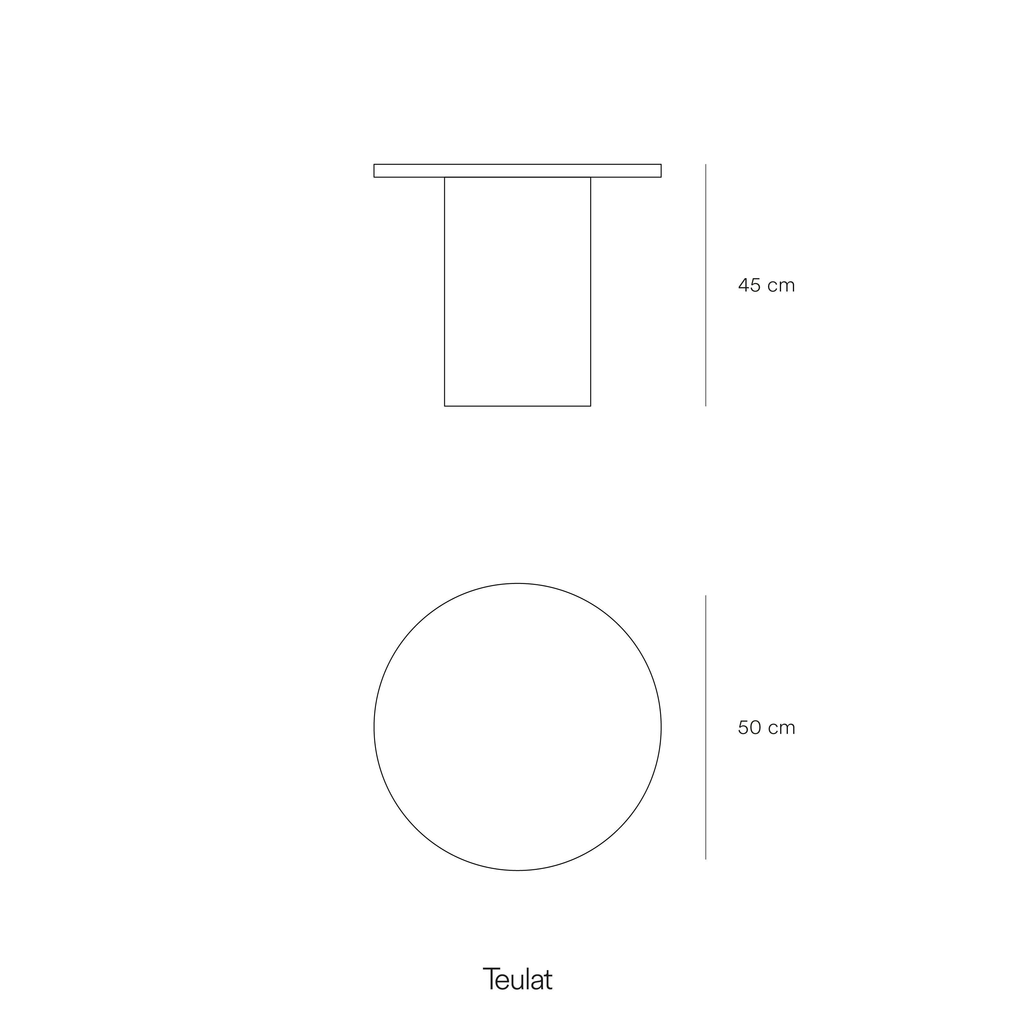 TOTEM Side Table 50cm in Sand by Teulat