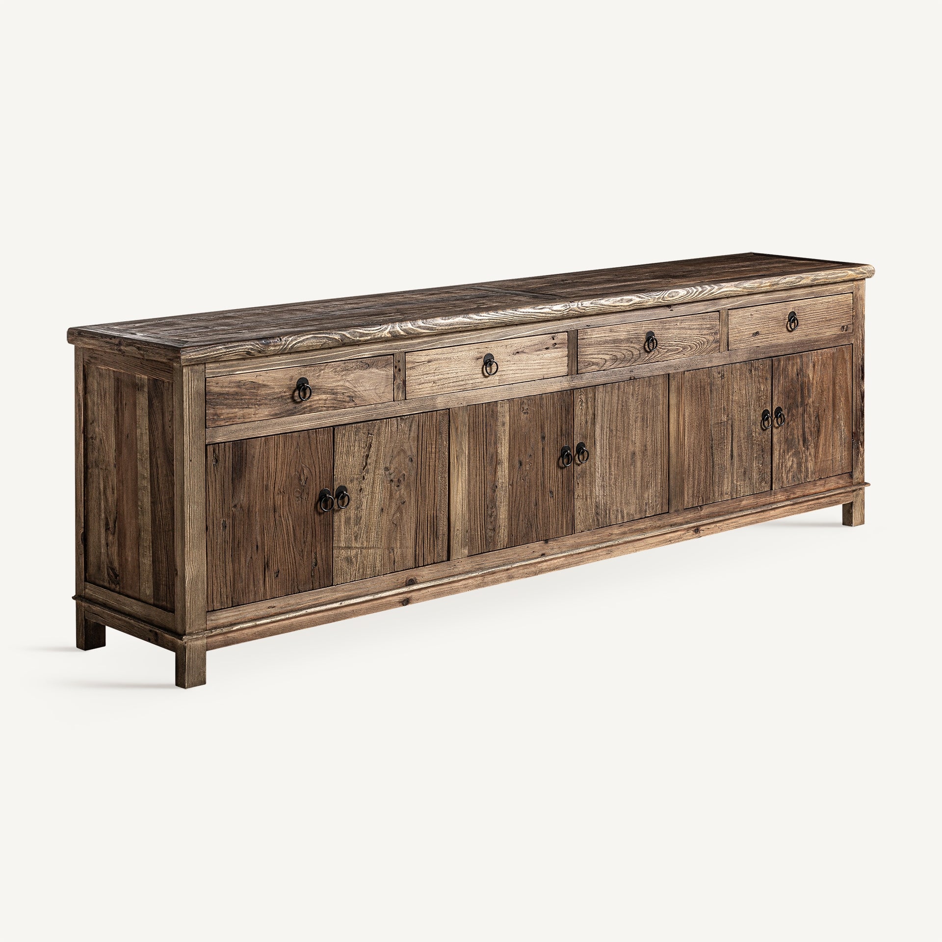 Ellison Elm Wood Sideboard - Natural Brown Storage Cabinet