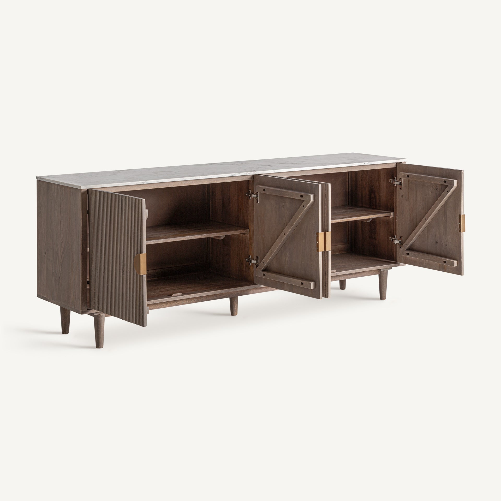 Zerf Sideboard - Contemporary Mango Wood & Marble 200cm