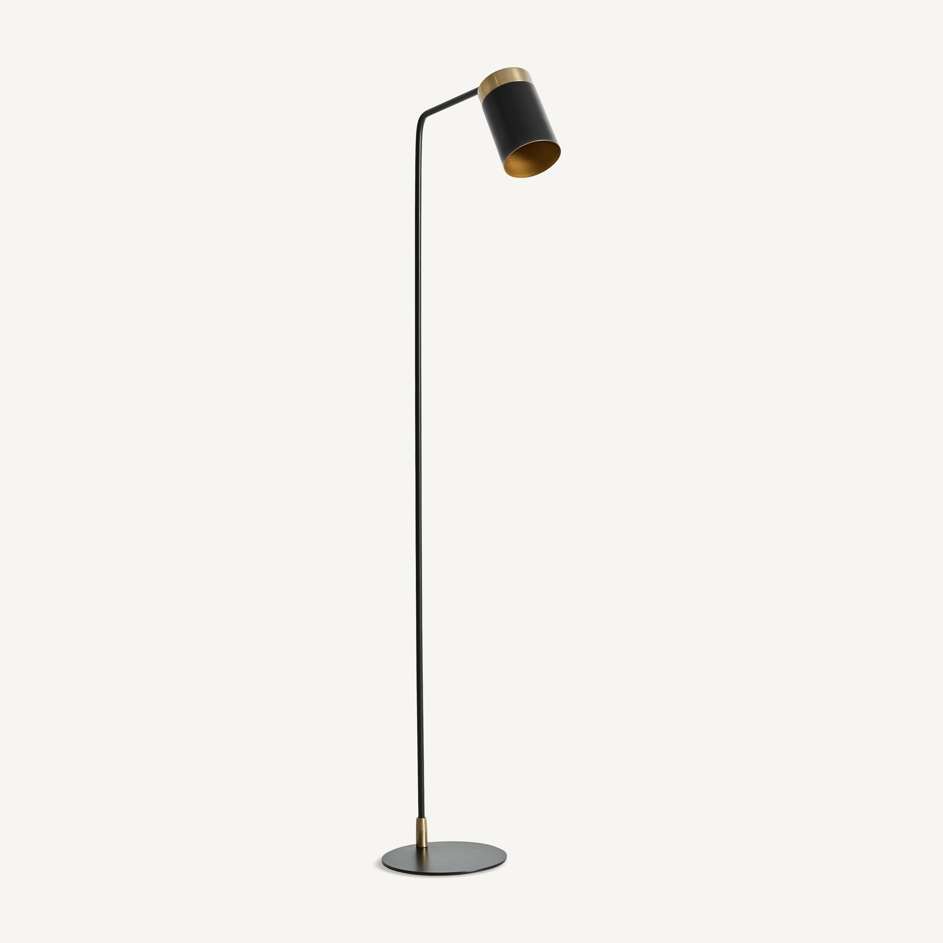 Seb Floor Lamp - Art Deco Black Iron with Gold Detail