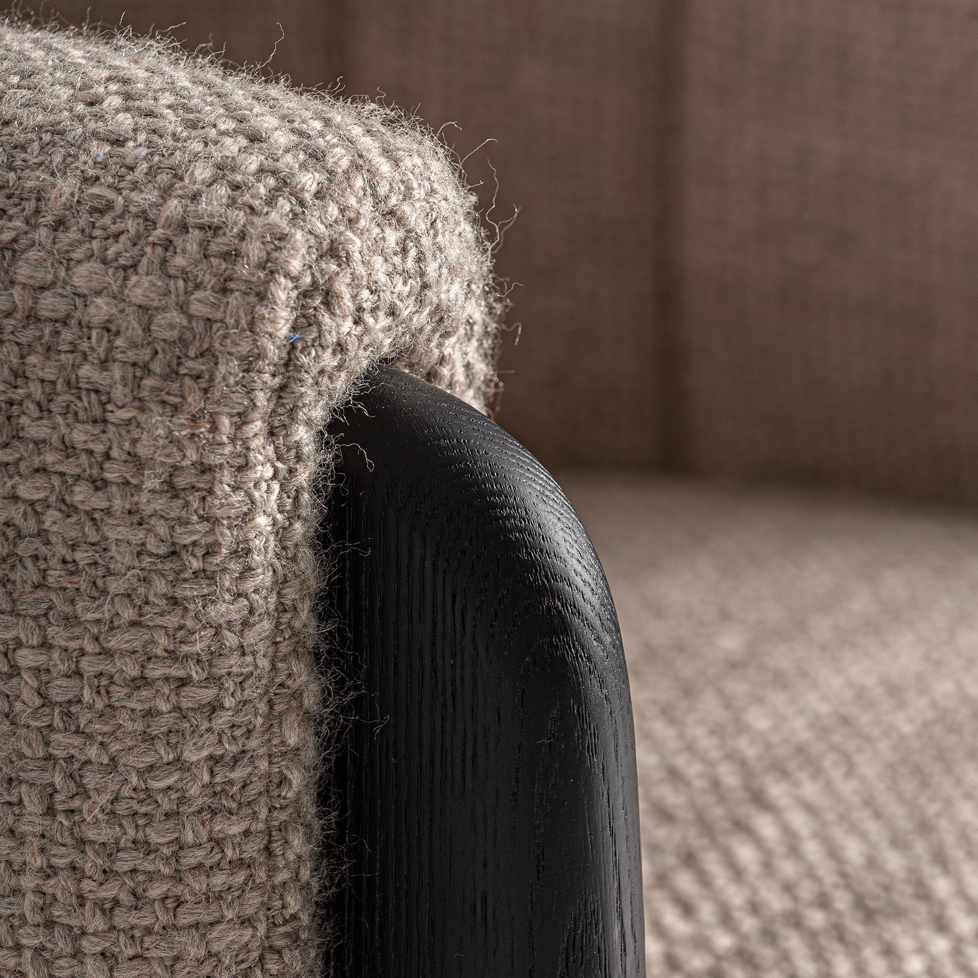 CLUNY Art Deco Chair - Oak Wood & Polyester Upholstery
