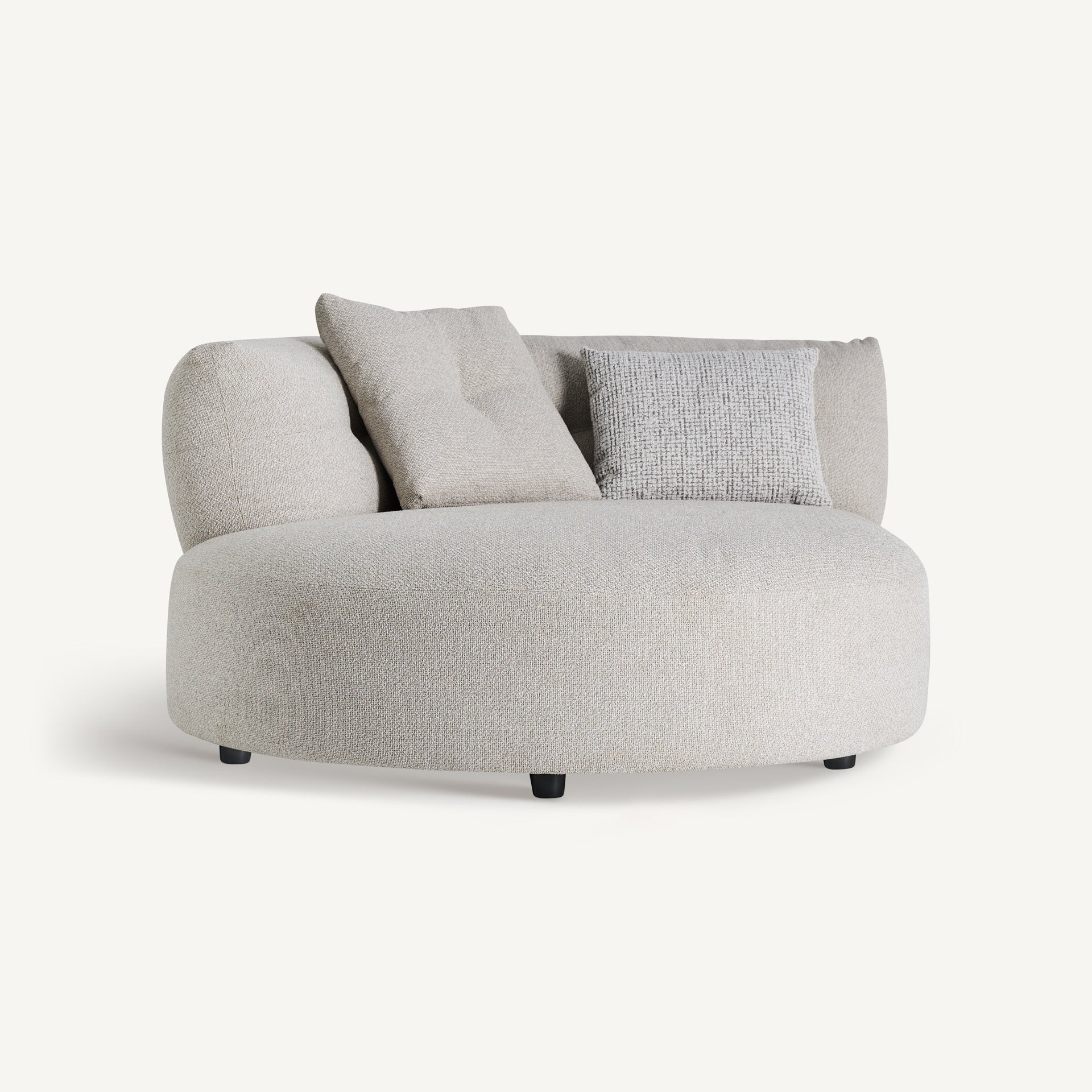 Brenod Ecksofa in Off-White mit Lärchenholzrahmen