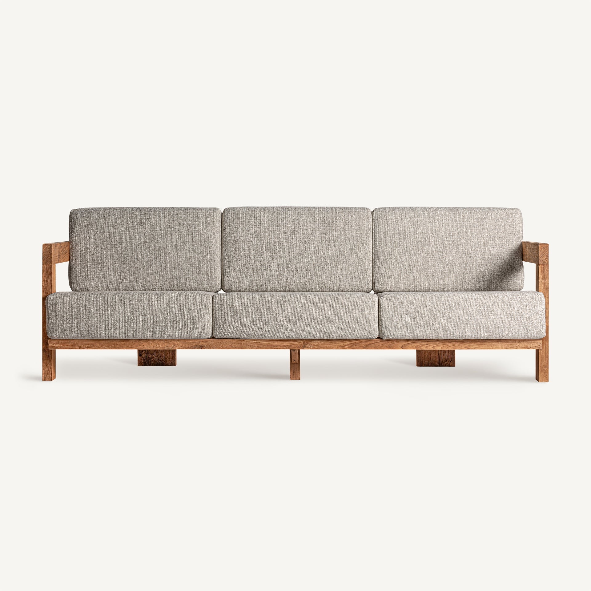 Testa Sofa - Recycled Teak & White Polypropylene Sofa 240cm