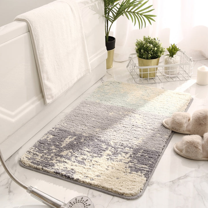Flocking Bath Mat Cute Anti Slip Absorbent For Shower Room 40x60cm