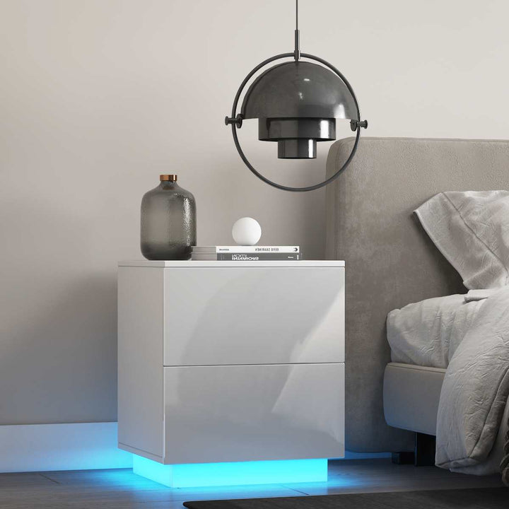 SkandiShop Modern Luxury LED Light Nightstand