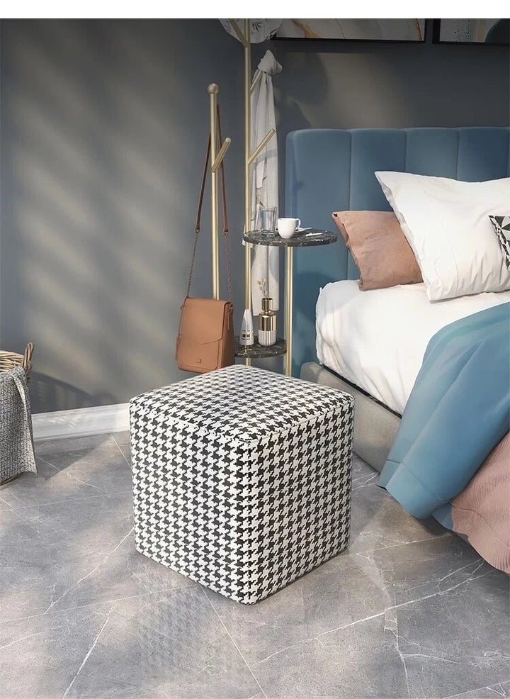 SkandiShop Checkers Sofa Stool