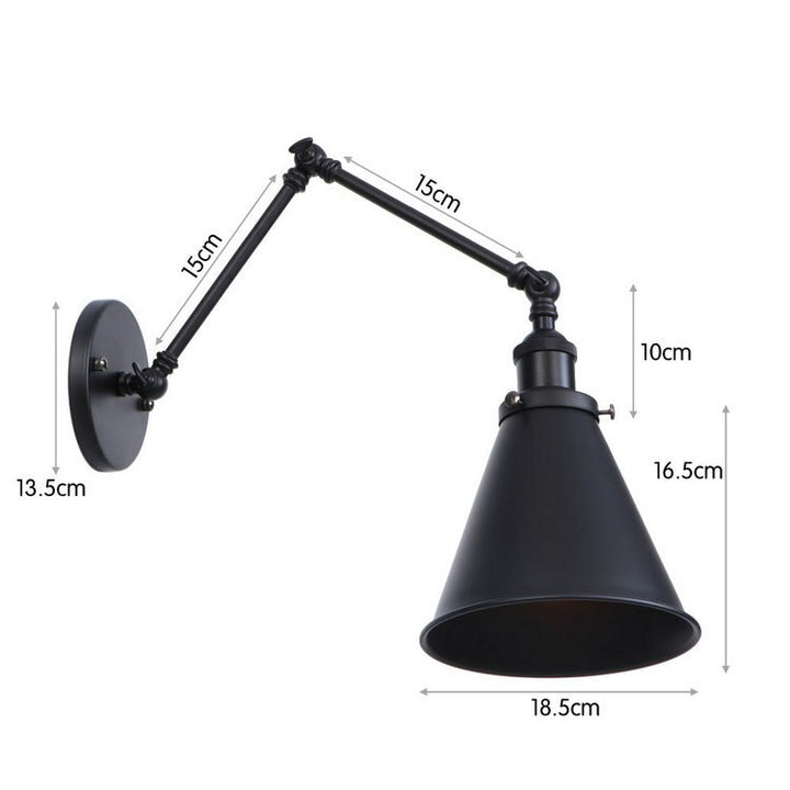 SkandiShop Adjustable Wall Lamp Sconce Iron Loft