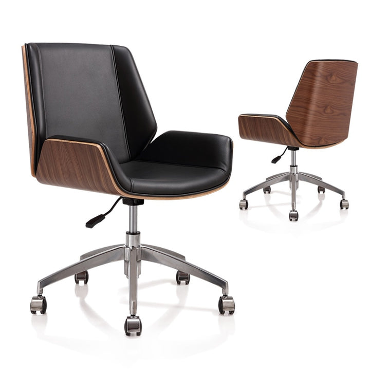 Skandi Mid-Back Bentwood Swivel Office Chair