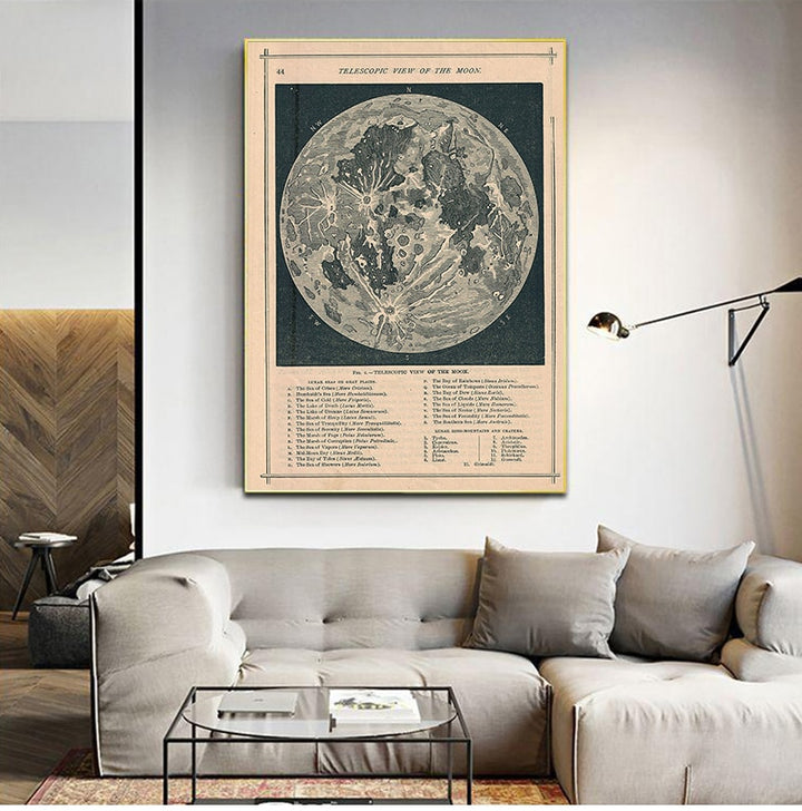 Vintage Full Moon Map