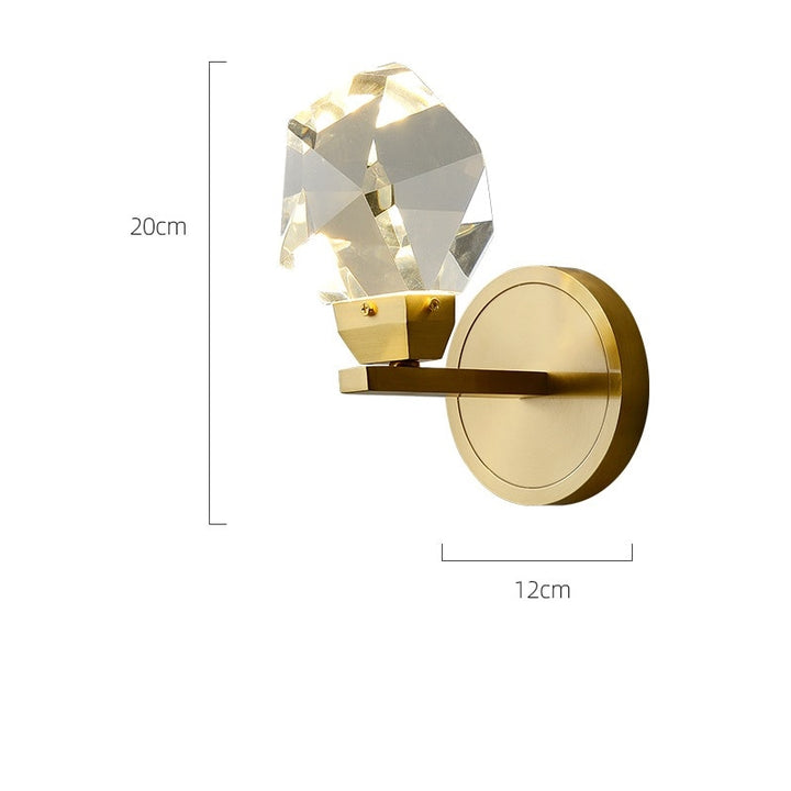 SkandiShop Nordic Modern Copper Wall Lamp Crystal