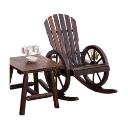 Wagon Wheel Wood Adirondack-Style Garden Chair