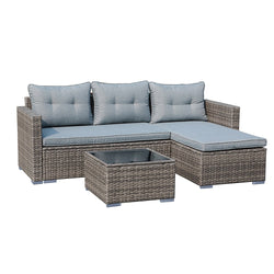 SkandiShop 3PCS Outdoor Patio Furniture Sofa Set All-Weather Wicker